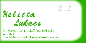 melitta lukacs business card